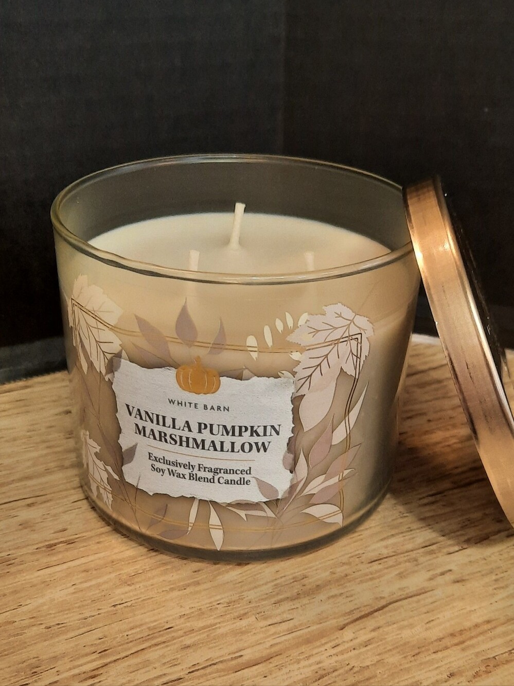 "VANILLA PUMPKIN MARSHMELLOW" Bath And Body Works 3 WICK